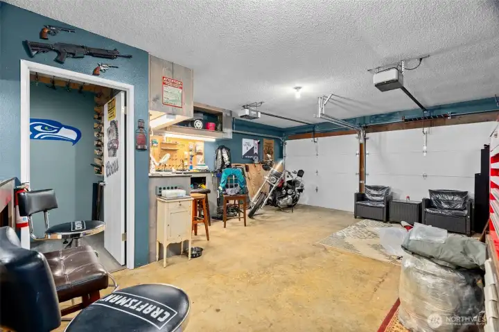 Garage bath entrance
