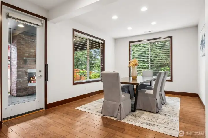 Formal dining room leads onto the back patio.