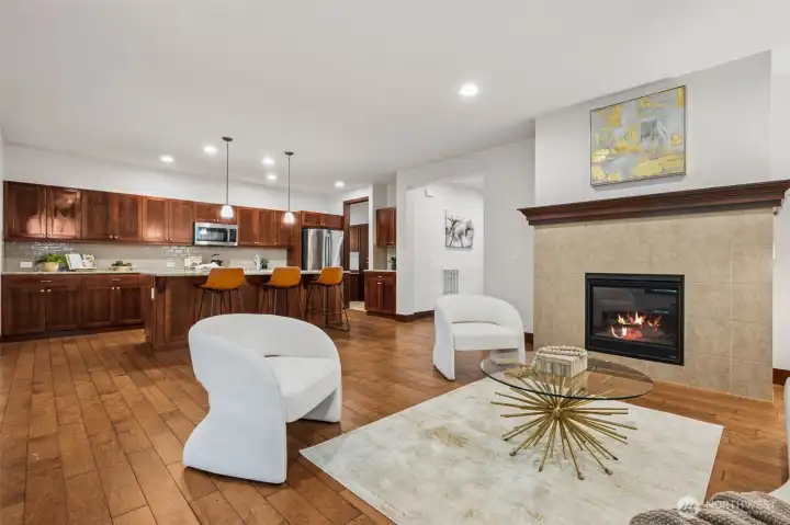 ... or living room view cozied up next to your fireplace in the winter months.