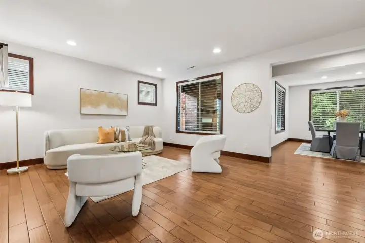 The staged furniture set up to give you ideas, but roomy enough for so much more!