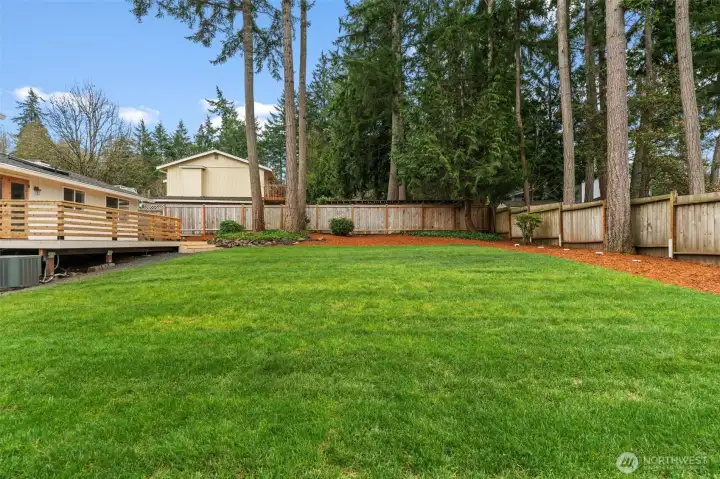 A commanding expanse of manicured lawn offering significant outdoor volume. This versatile landscape serves as a pristine canvas for large-scale recreational use.