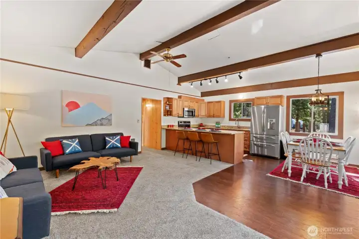 Living Room, Kitchen, and Dining Area
