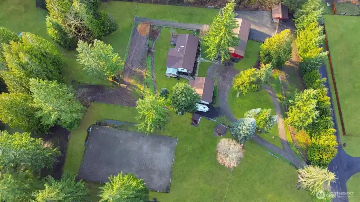 Areal view of the farm.