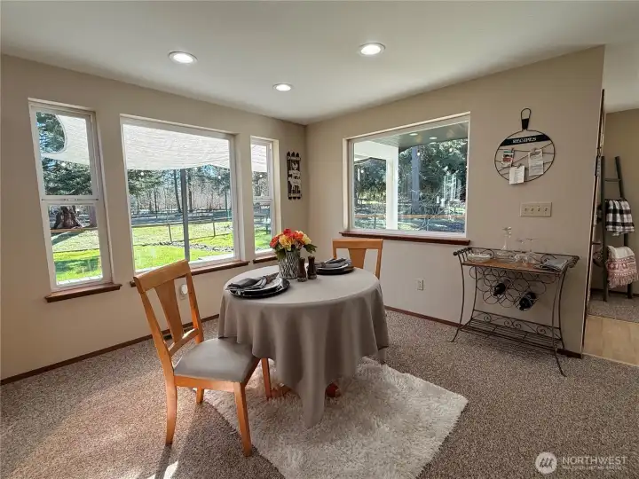 Dining area with plenty of room for large table.