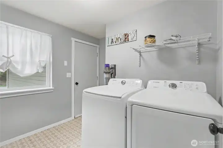Utility room, to your left as you enter the front door. Ample in size, nice window and that door leads to your large attached garage.