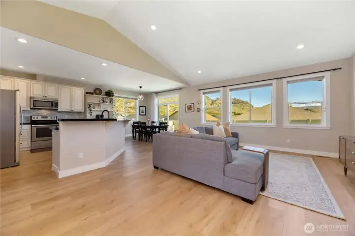 Vaulted living that is light and bright