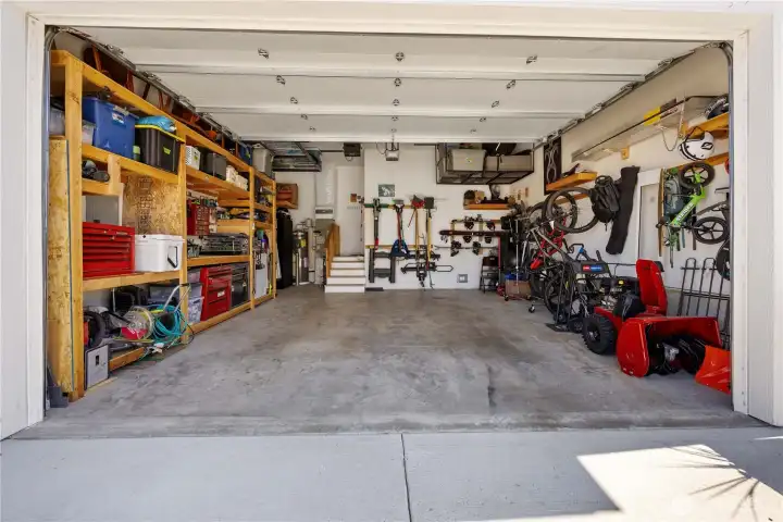 Garage with great built-in storage.