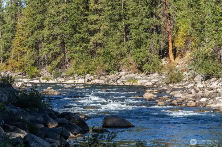 This is the first property along the Wenatchee River where you can kayak / float or   paddleboard from your land into the town of Leavenworth (1.5 miles by road / ~2   hours by float)    Built path from Private Road to river & private beach – stabilized area with additional rocks.