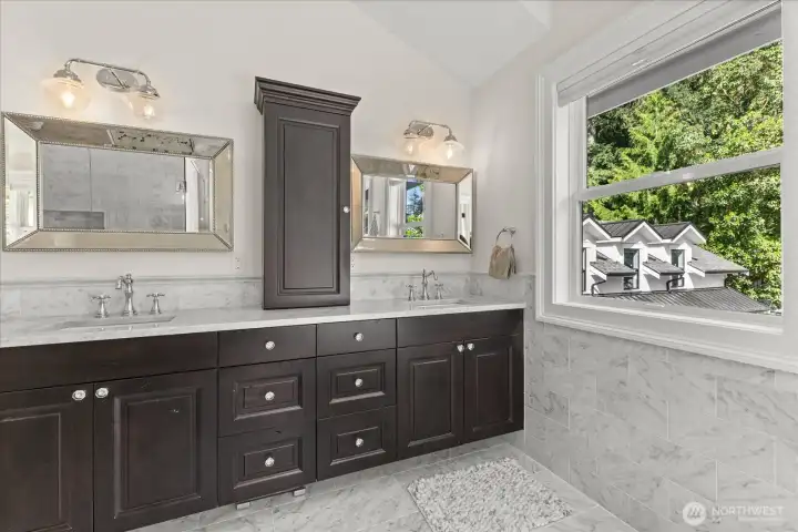 Primary bath with Carrera Marble Primary bath with Carrera Marble