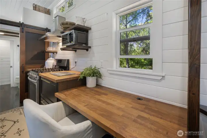 Cozy interior with warm wood accents