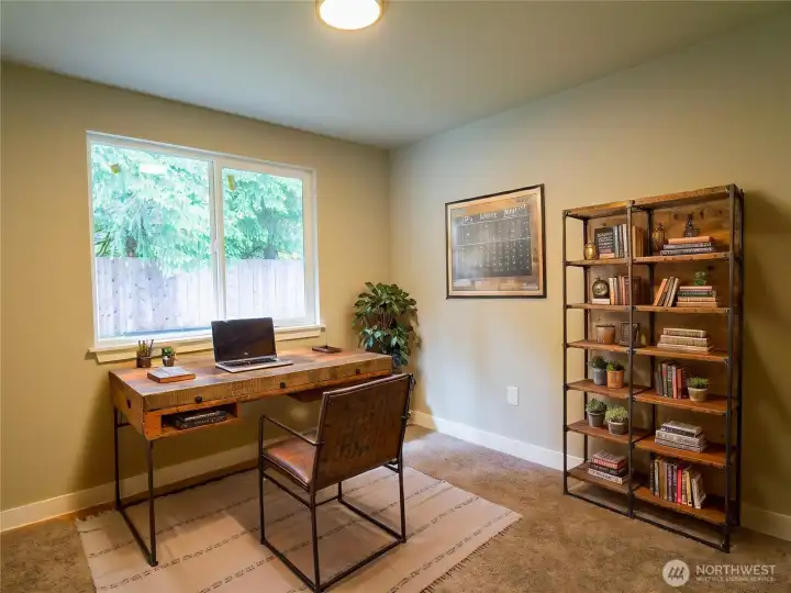 SECOND BEDROOM DIGITALLY STAGED AS OFFICE