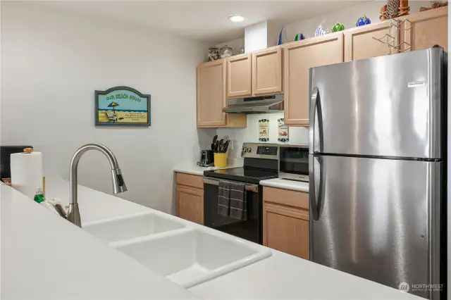 Double sink in kitchen