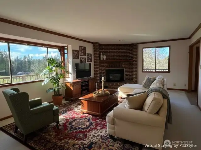Virtually Staged living room.
