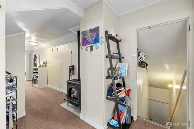 This gas heater heats the entire 2nd floor!