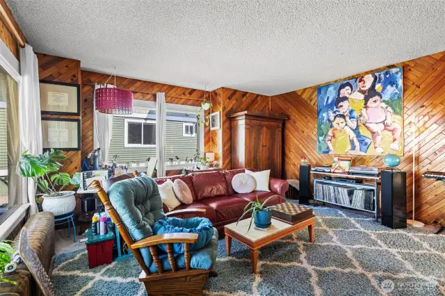 Main:  1280 SF=3 bed, 1 bath, huge living room with amazing wood throughout