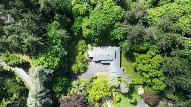Upper drone view of the property.