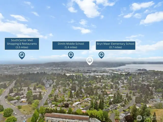 Conveniently situated near Bryn Mawr Elementary, Dimmitt Middle School, and SouthCenter Mall, this home offers easy access to everyday essentials and amenities. Enjoy a balance of community living with nearby retail and education options.