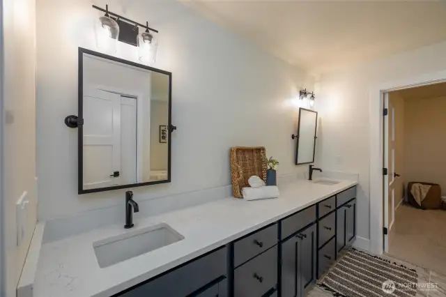 Primary bathroom with 2 sinks.