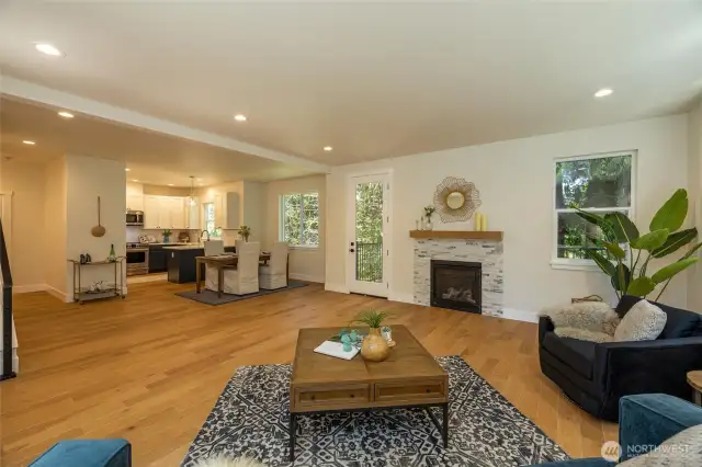 Living room and open living space.