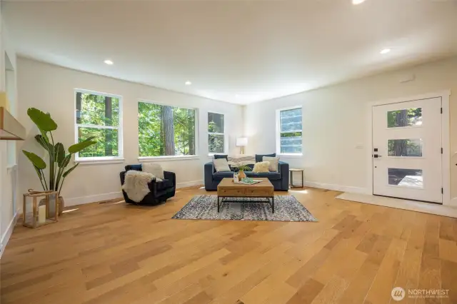 Living room and front entry.
