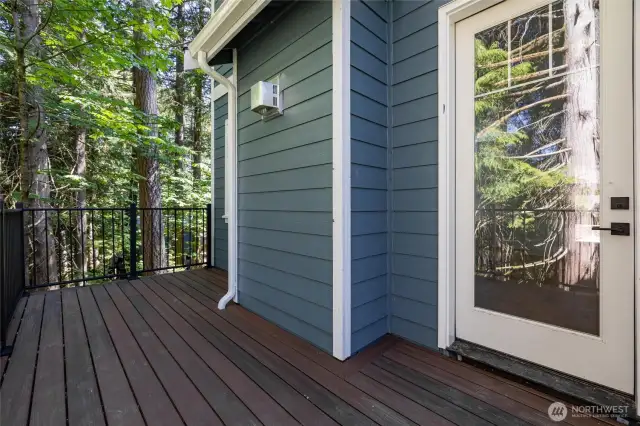 Back deck overlooking the woods.