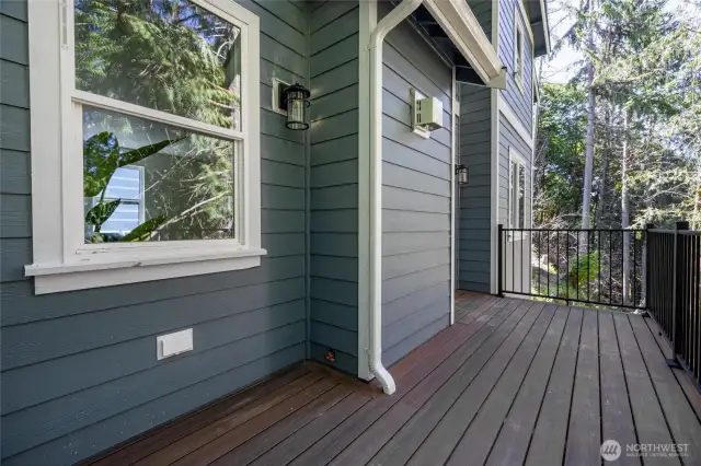 Back deck overlooking the woods.