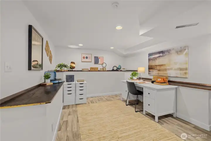 With french doors to close off the room this space makes a great work from home office.