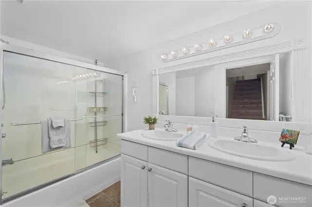 Full bathroom on the lower level.