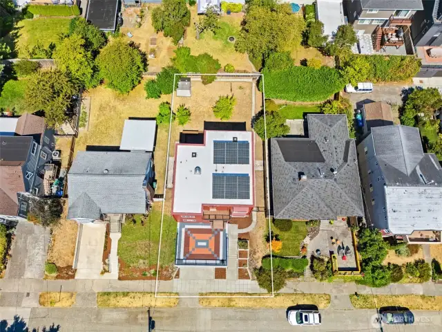 Aerial shot of the property