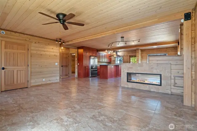 Main level living/dining/kitchen - shown here without the virtual staging in place.