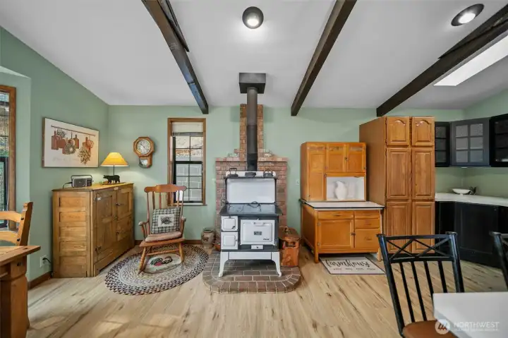Woodstove in Kitchen