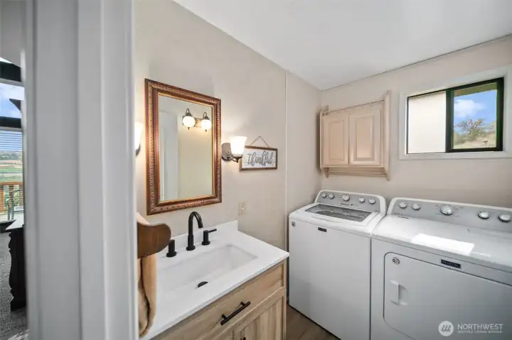 Laundry Room, Updated Flooring and Vanity
