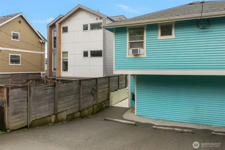 One parking space is located behind home. Access from the alley