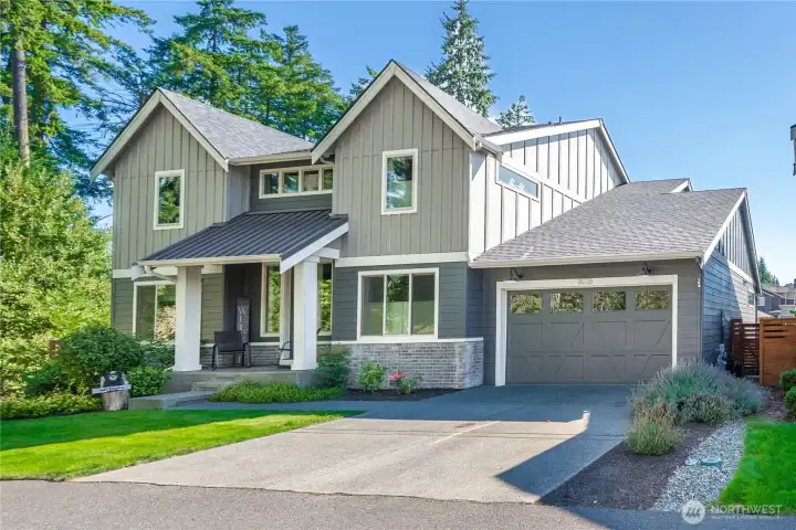 Oversized 2 car garage with extra storage space & attic space