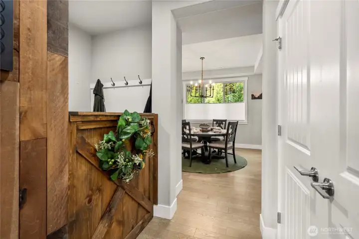 The mud room from the garage
