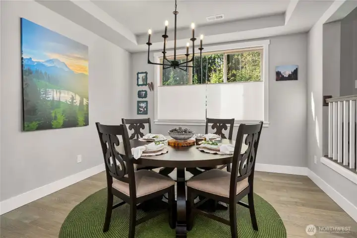 Dining room with beautiful tree views