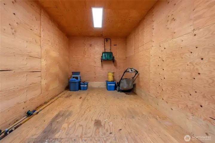 Storage shed interior.