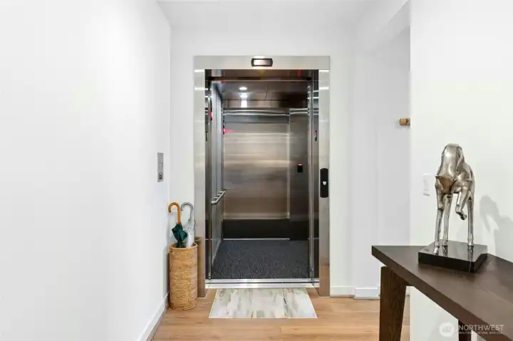 Large, spacious elevator.