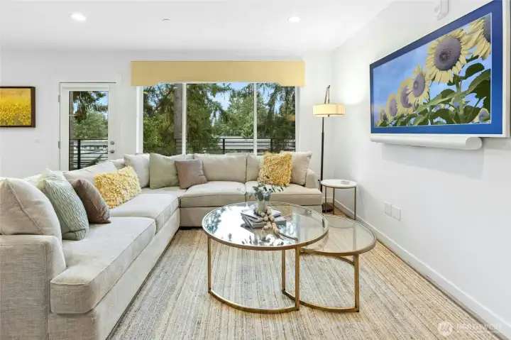 Mounted Samsung 'The Frame' TV stays.