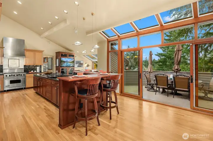 Wall of windows for bring in natural light