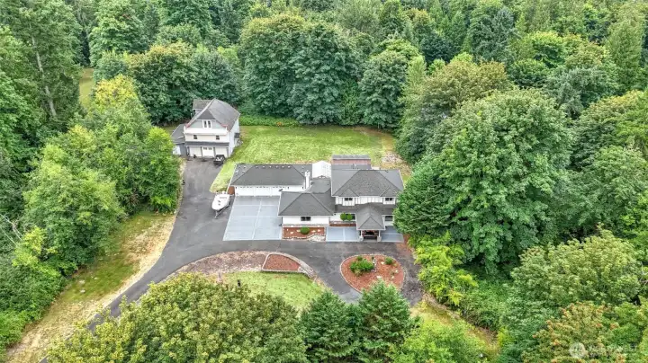 Beautiful mix of open lawn and mature trees.