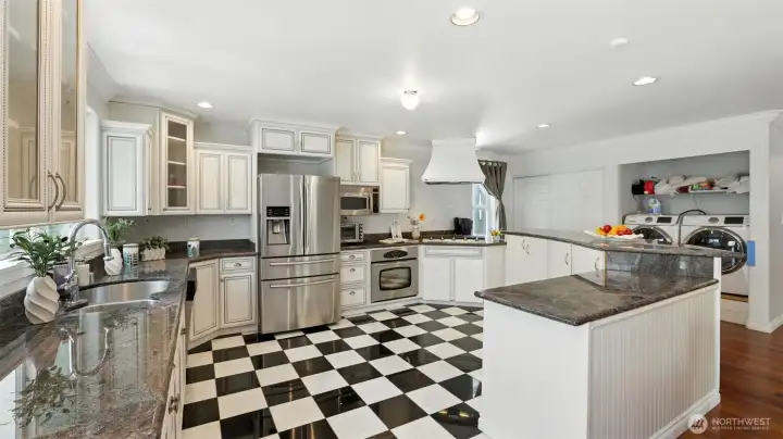 Generous counter space and abundant storage.