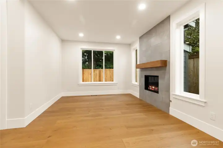 Formal Living Room with Modern Gas Fireplace