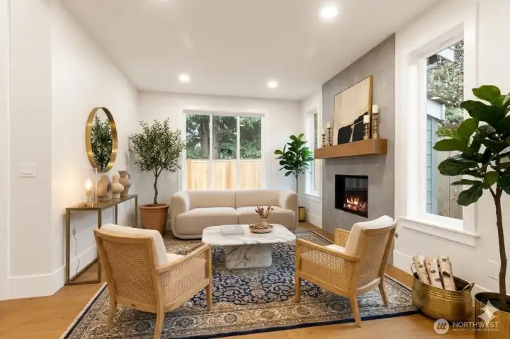 Virtually Staged Formal Living Room