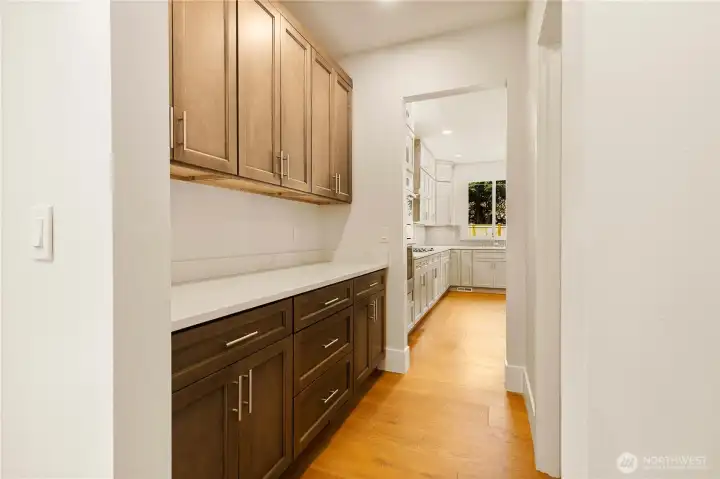 Butler's Pantry on left side with cabinets
