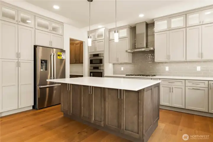 Full Island with Counter height casual eating space