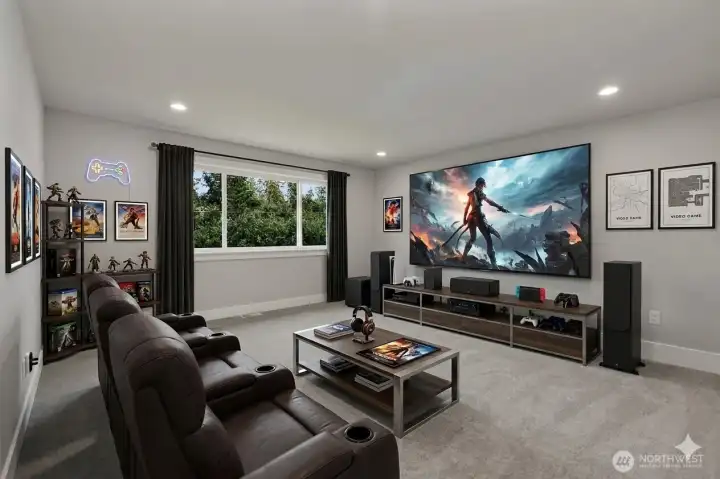 Virtually Staged Media/Rec Room