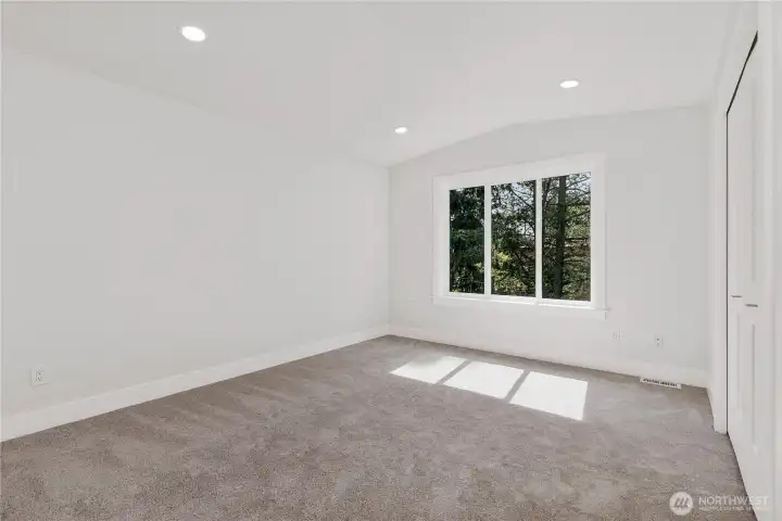 Vaulted Ceilings Bedroom with closet full width of room