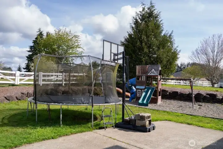 Trampoline and playground