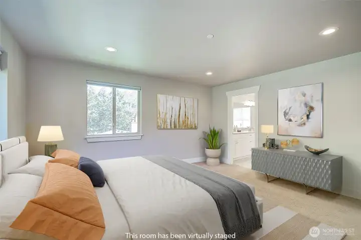 Primary Bedroom with En suite - Virtually Staged